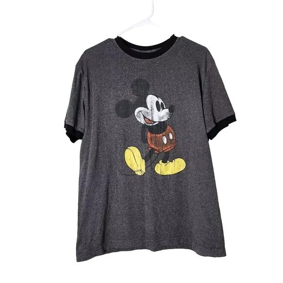 Disney Mickey Mouse Classic T-Shirt Adult Size Medium Black Gray Graphic - Picture 1 of 4